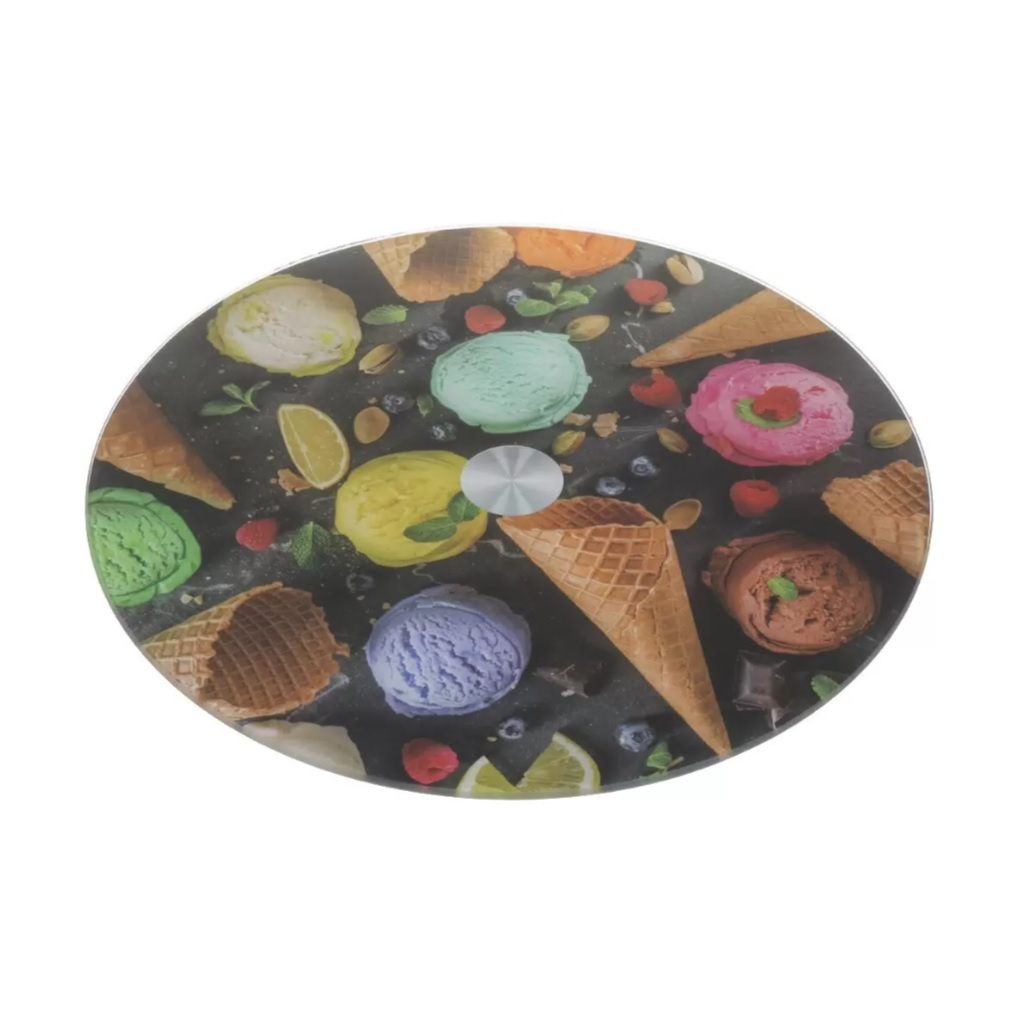 Блюдо для сервировки Daniks 479014, стекло, круглое, вращающееся, мороженое, 30 см