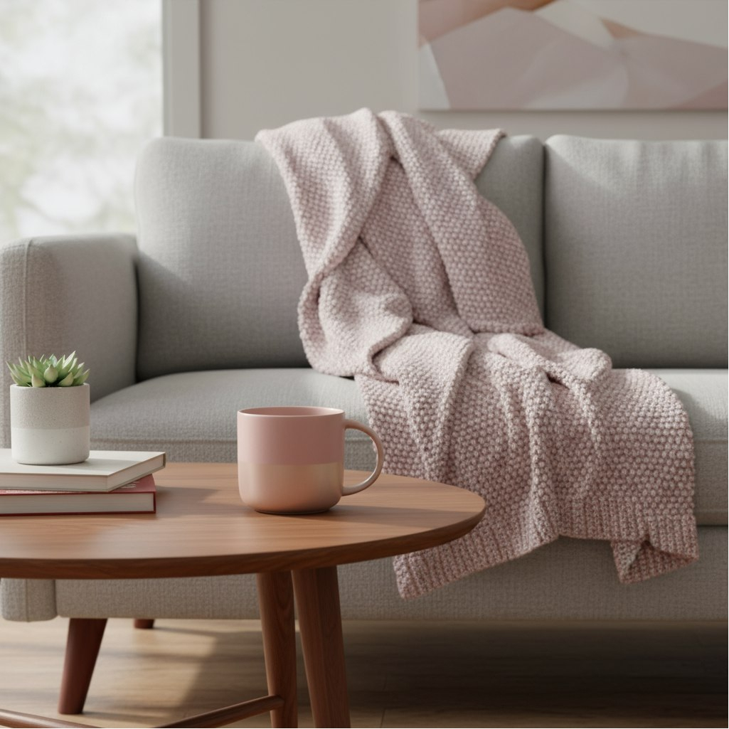 Кружка Bronco Velour 407-139, фарфор, розовая, для холодных и горячих напитков, 440 мл