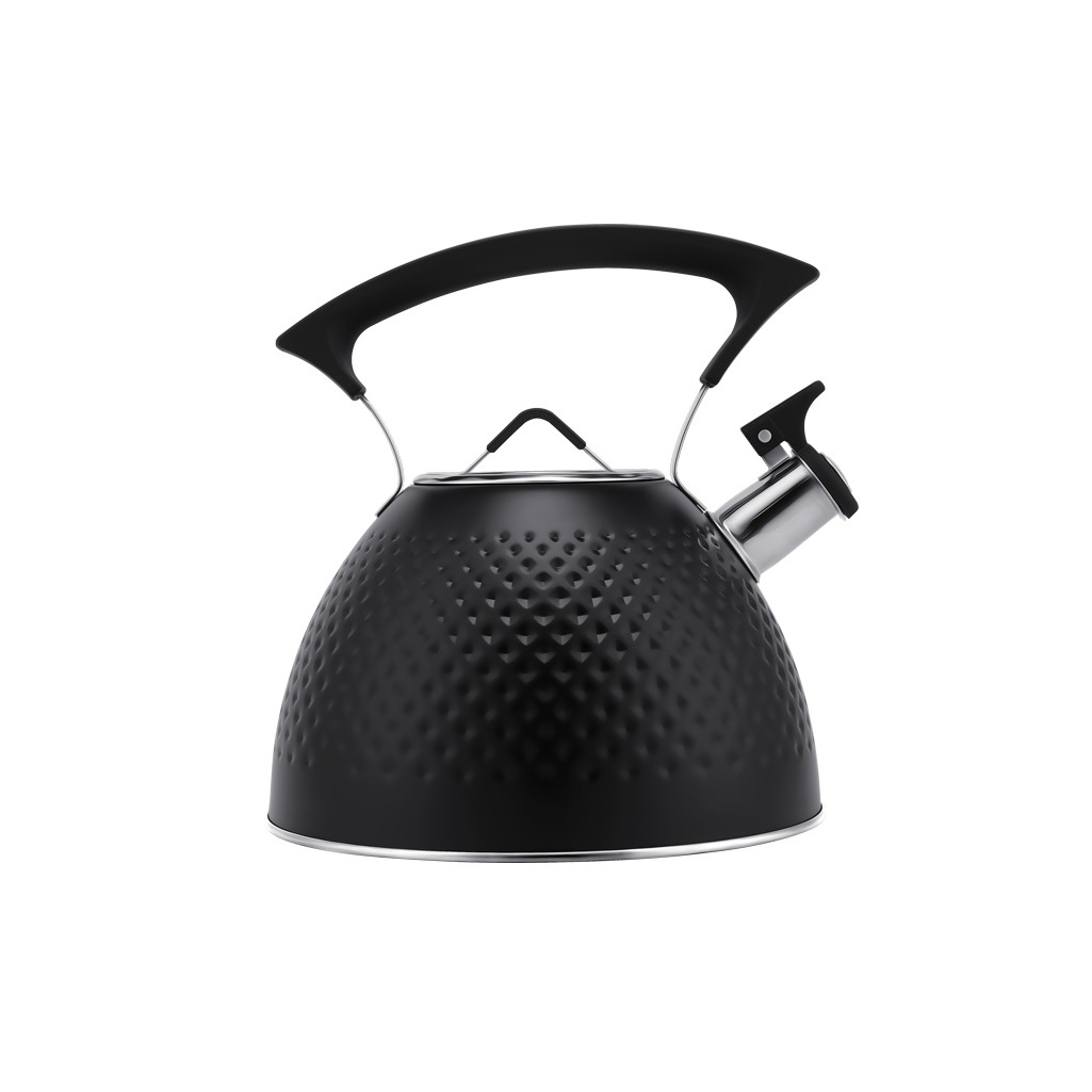 Чайник Regent Inox Linea TEA 78-002, объем 3 л, со свистком, нержавеющая сталь, цвет черный 