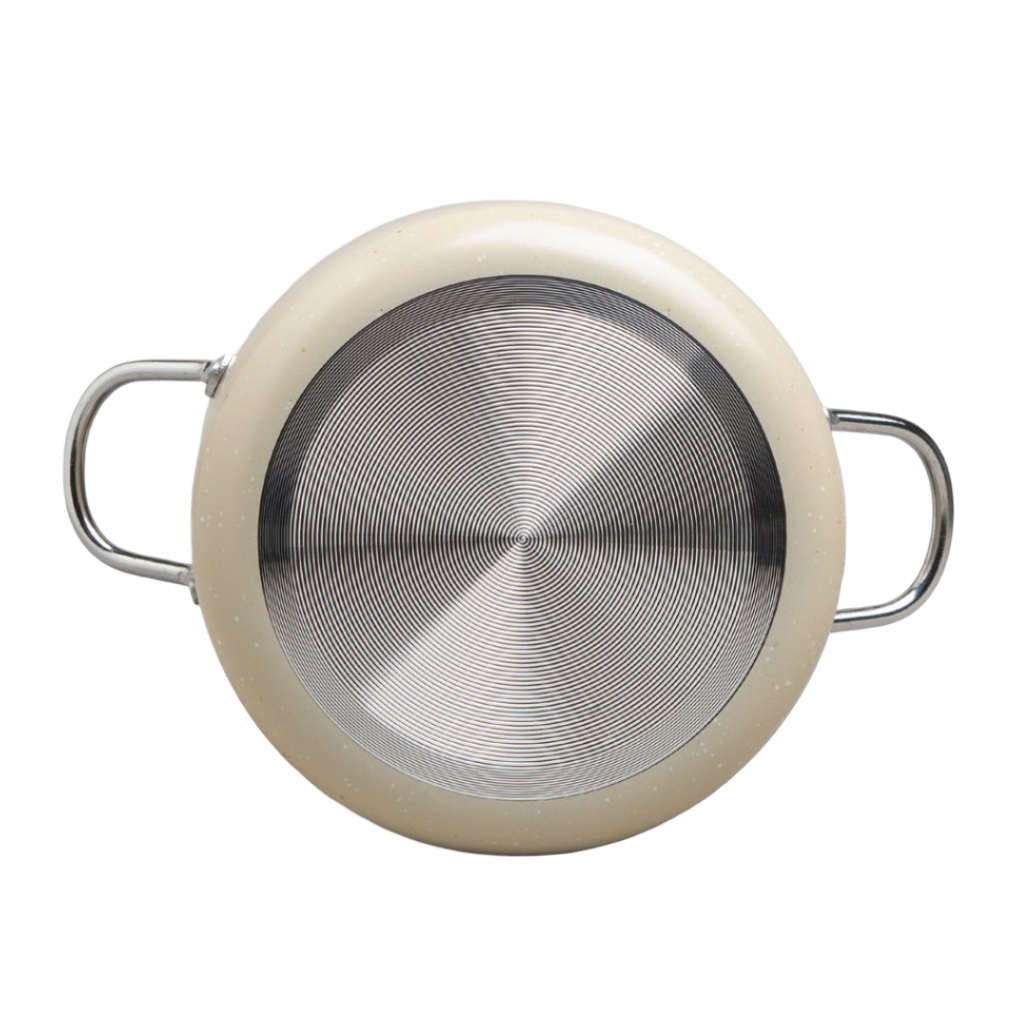 Кастрюля Agness 906-261, 1350 мл, антипригарное покрытие, стеклянная крышка, 80х160 мм, цвет бежевый