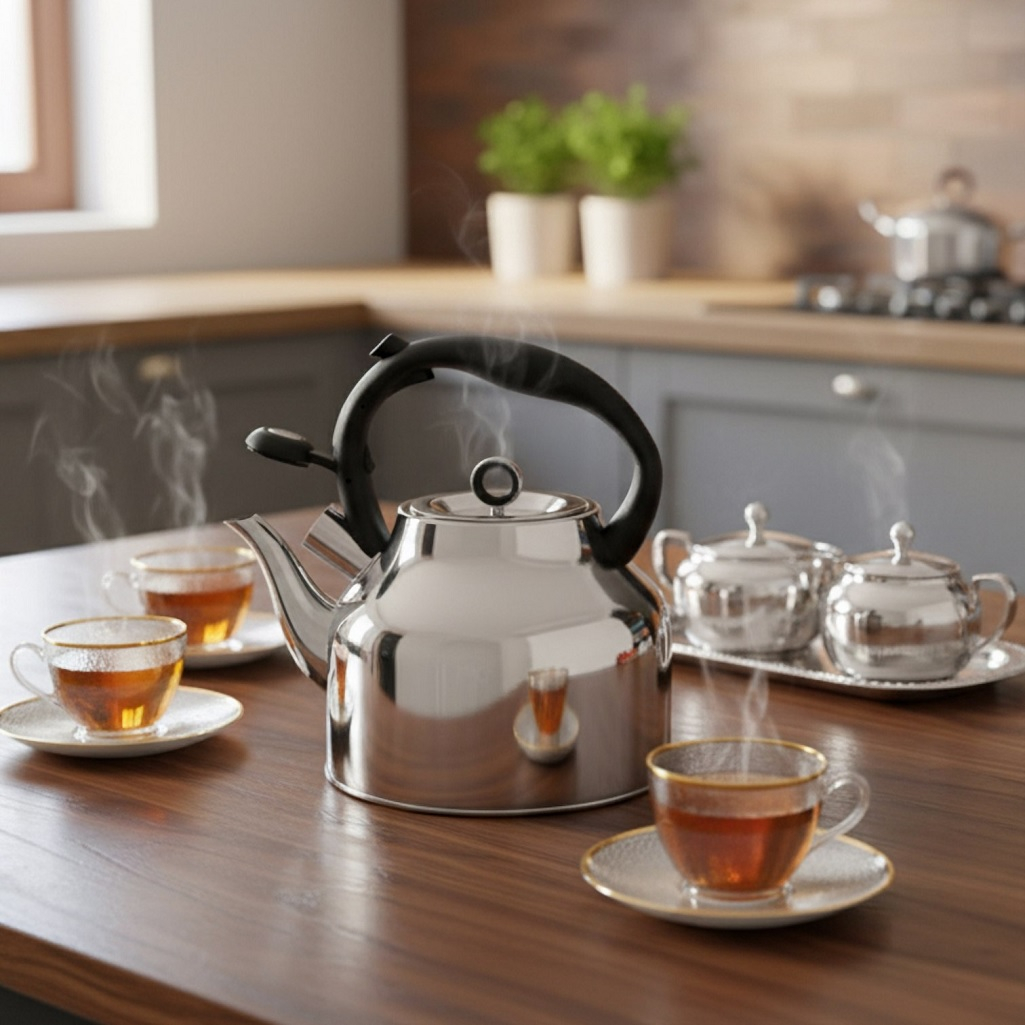 Чайник Agness UD-451104, со свистком, нержавеющая сталь, 2.8 л