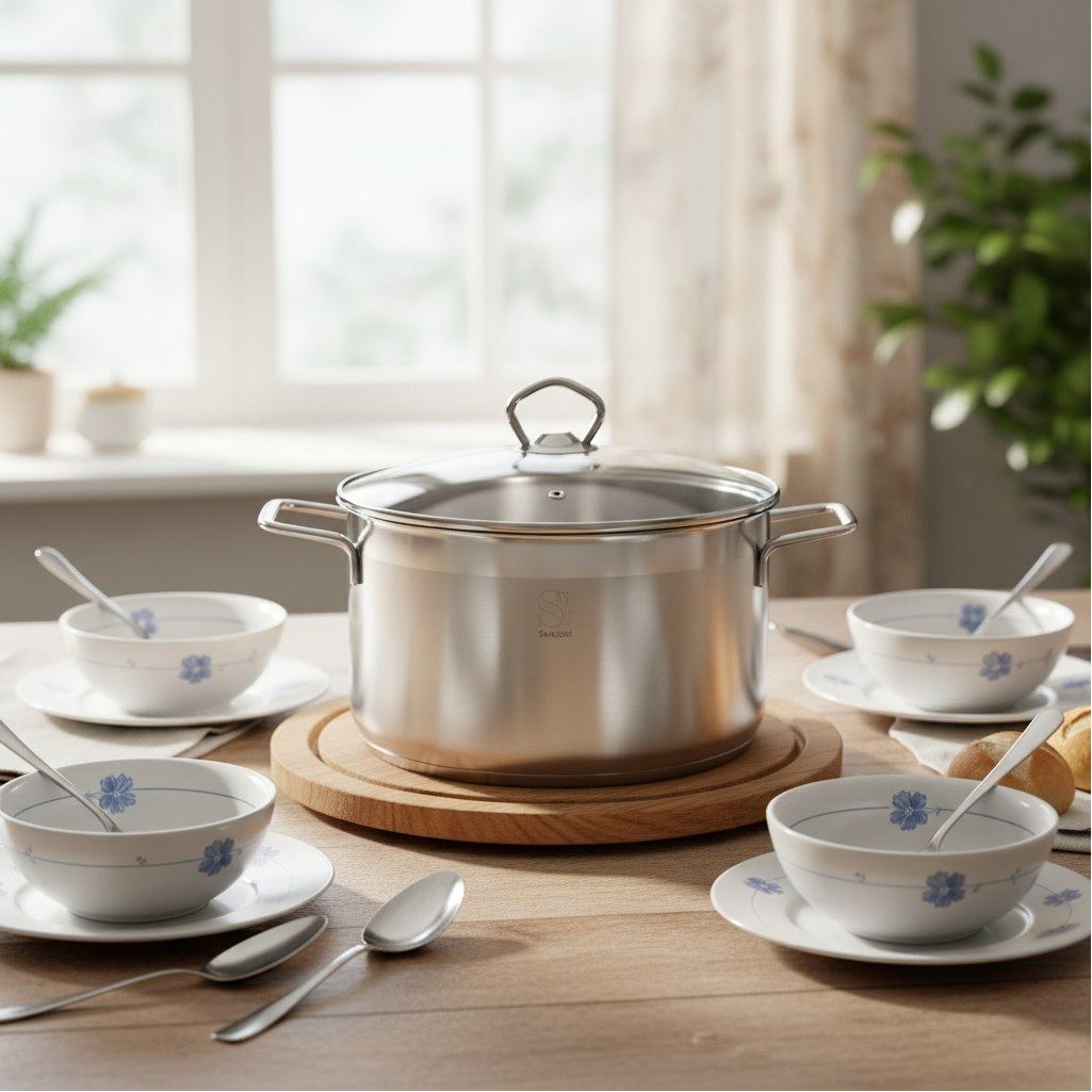Кастрюля нержавеющая сталь Swisgold Dolores капсульное дно, с крышкой, 3.6 л