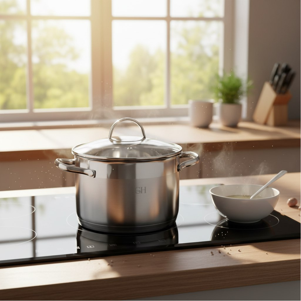 Кастрюля из нержавеющей стали Gold House Ringo GH-1829, стеклянная крышка, объем 2.9 л