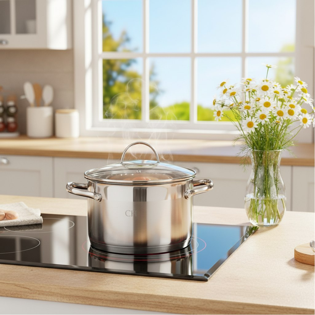 Кастрюля из нержавеющей стали Gold House Ringo GH-1829, стеклянная крышка, объем 2.9 л