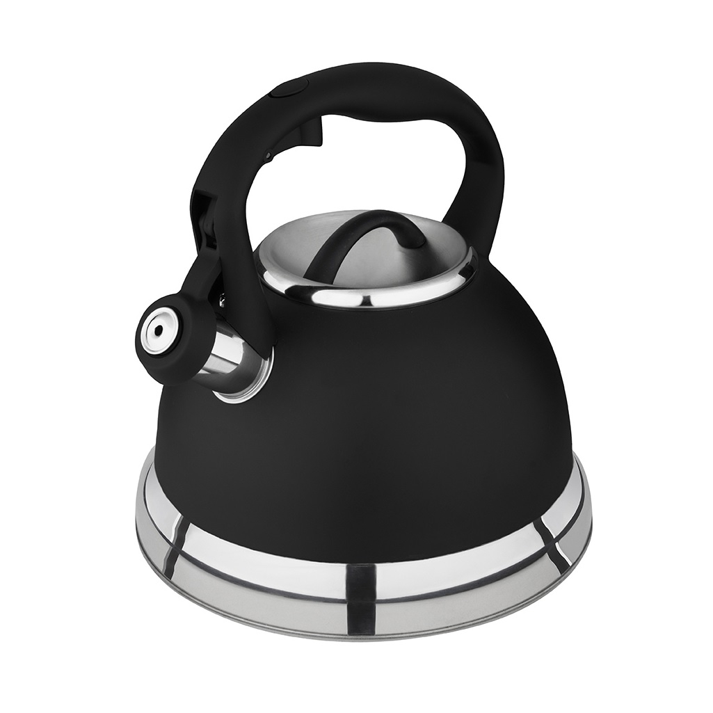 Чайник Mallony Classico Style, нержавеющая сталь, черный матовый, ручка с soft-touch, индукция, 3.5 л