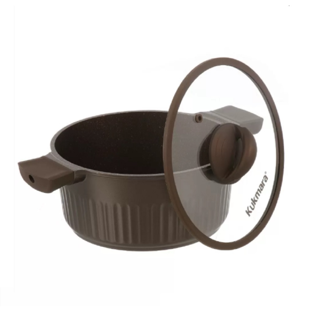 Кастрюля Kukmara Stella ксм32а, антипригарное покрытие, мокко, объем 3.2 л