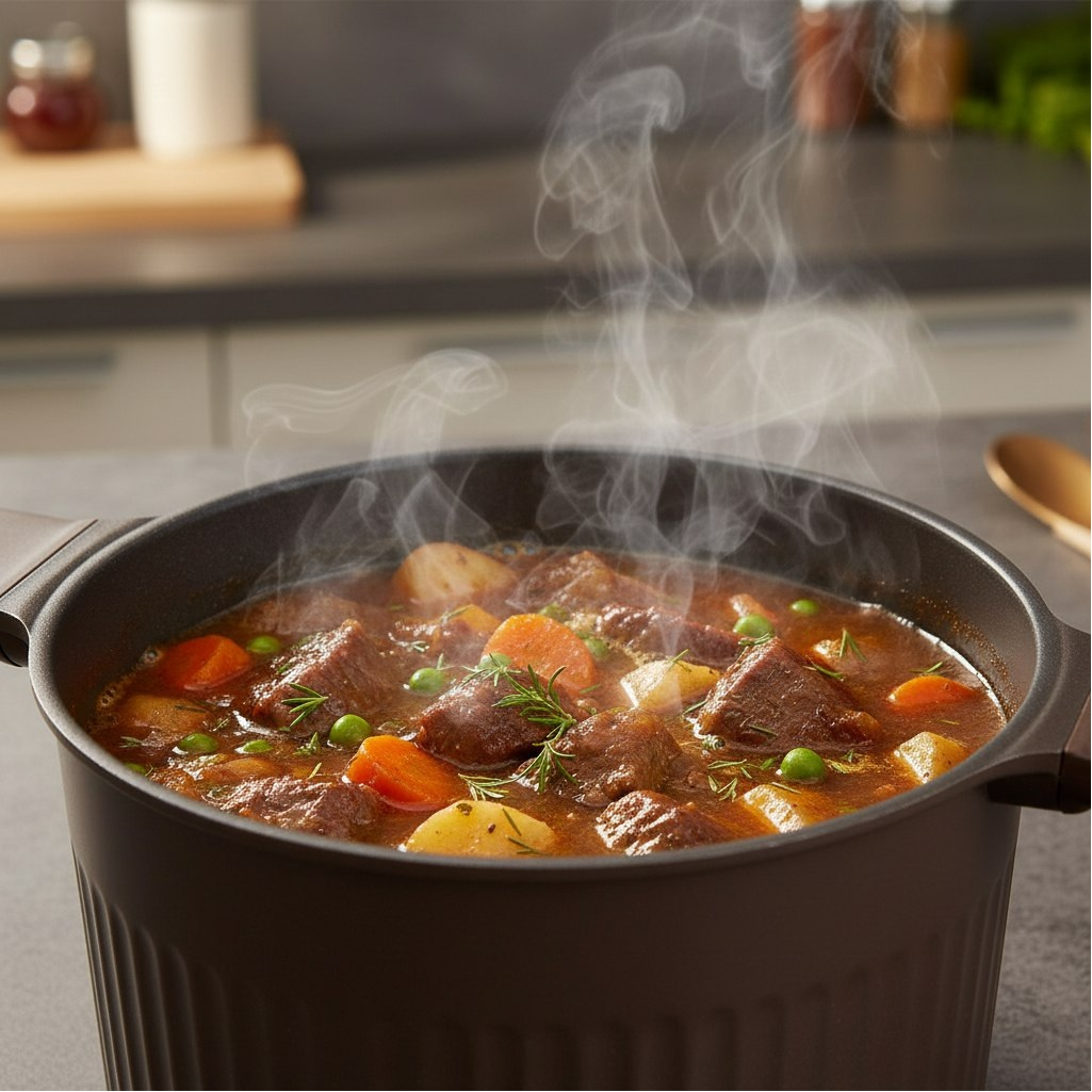 Кастрюля Kukmara Stella ксм52а, антипригарное покрытие, мокко, объем 5.2 л