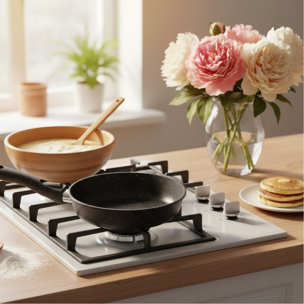 Сковорода Горница Гранит Induction, 240 мм, антипригарное покрытие, черный, индукция