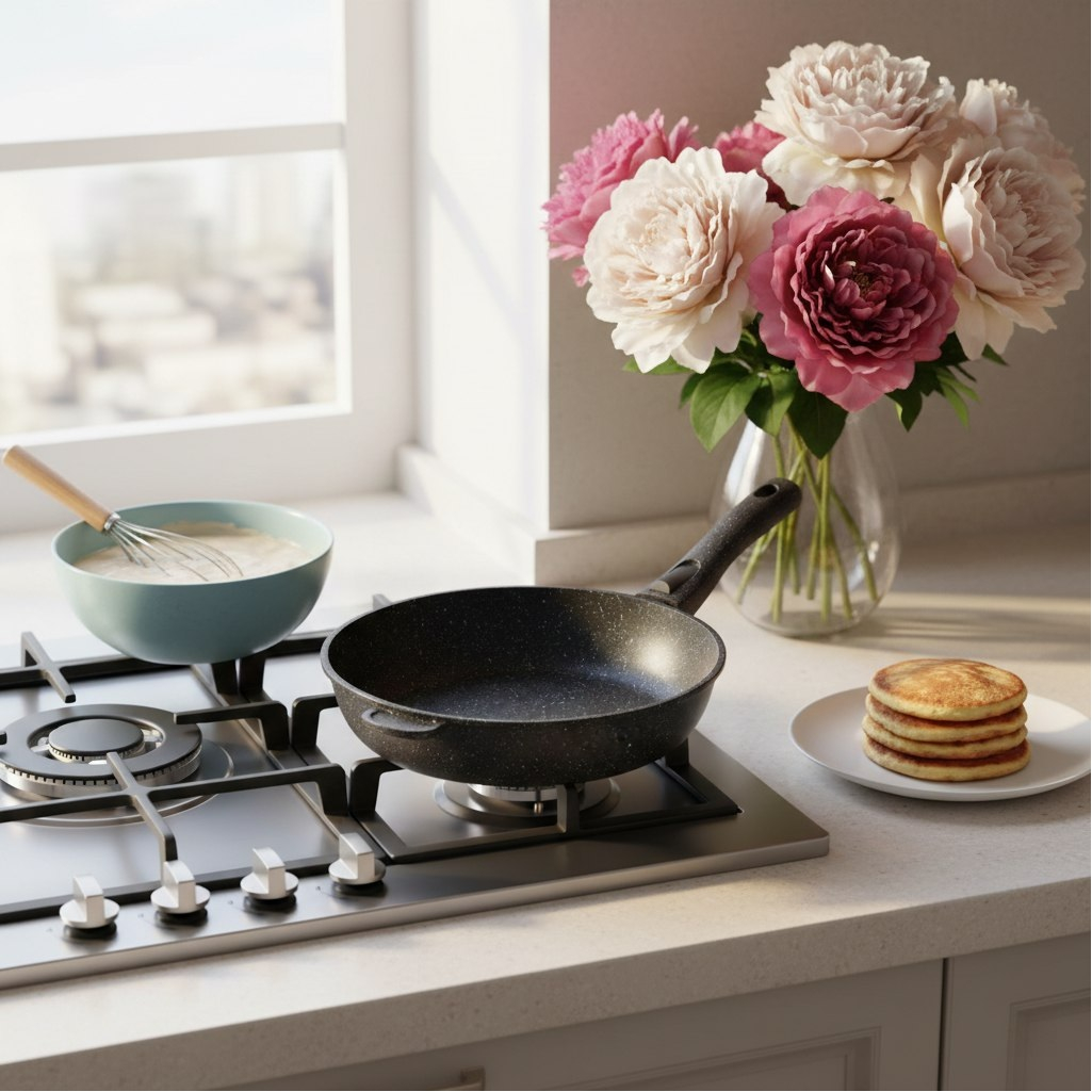 Сковорода Горница Гранит Induction, 280 мм, антипригарное покрытие, черный, индукция