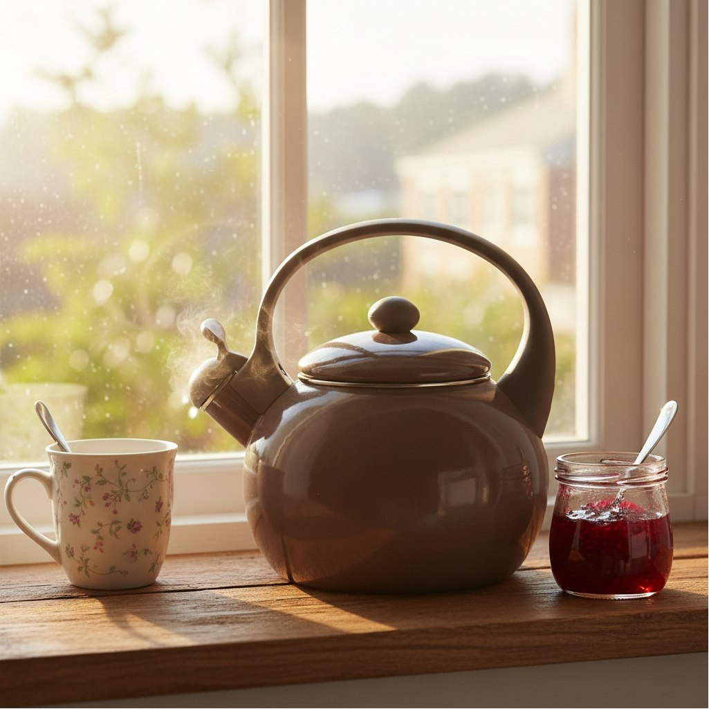 Чайник эмалированный Daniks Mokko со свистком, индукция, 2.2 л