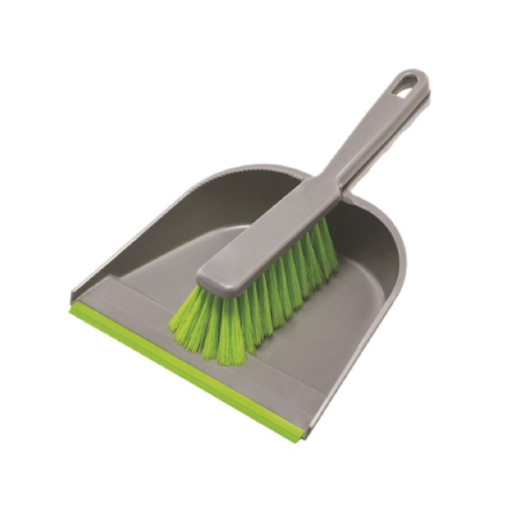 Комплект для уборки York Щетка-сметка + совок с резинкой, закругленные края