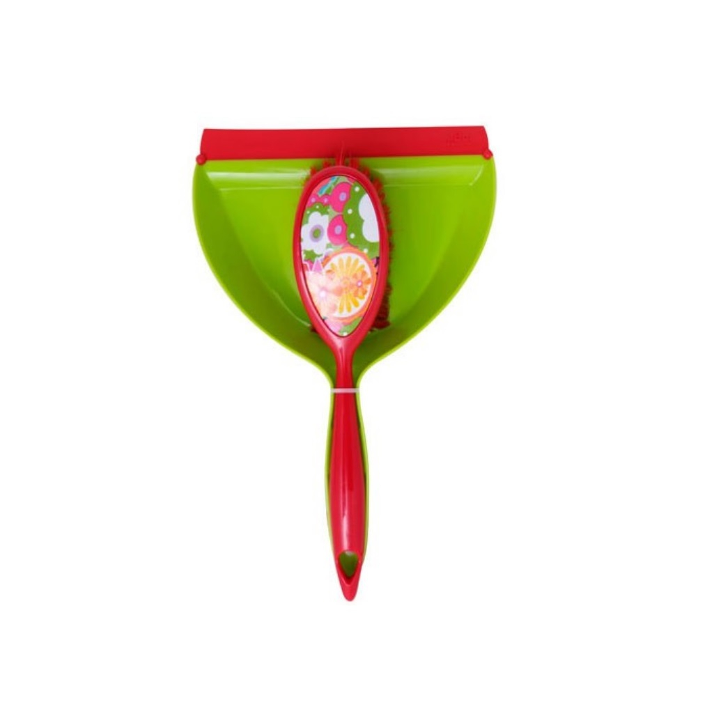Комплект для уборки Vigar Citric Red, Щетка-сметка и Совок с резинкой, пластик, 220х360 мм