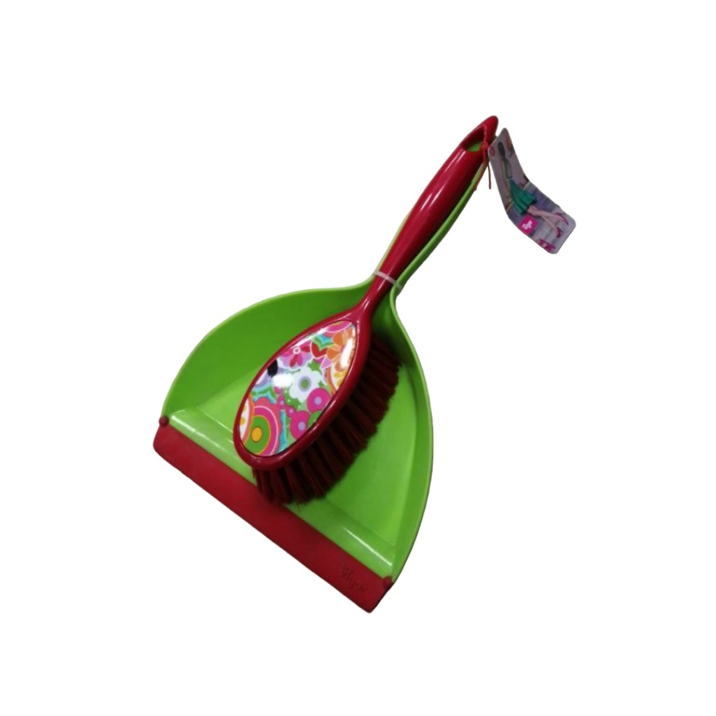 Комплект для уборки Vigar Citric Red, Щетка-сметка и Совок с резинкой, пластик, 220х360 мм