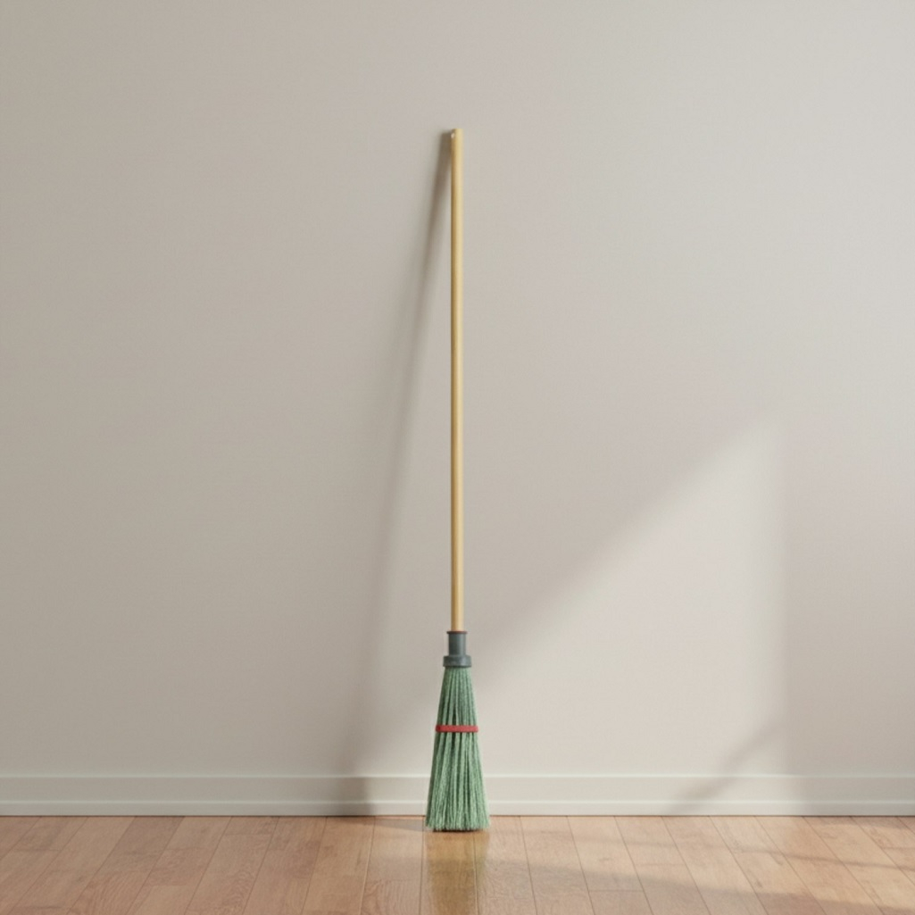 Метла полипропиленовая Сибртех круглая, с деревянным черенком, 155 мм, 63217