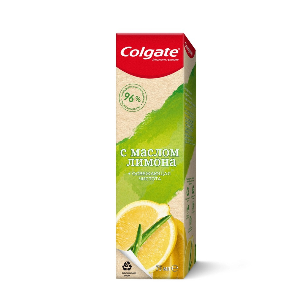 Паста зубная Colgate Naturals Освежающая чистота с Маслом Лимона, 75 мл