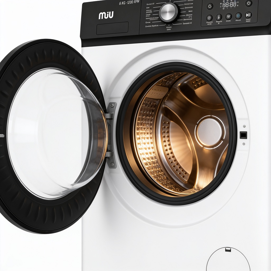 Машина стиральная фронтальная MIU6043L, УТ-00002964, 1200 об/мин, 6 кг, белая