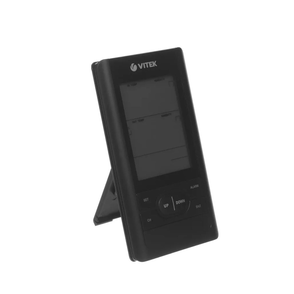 Метеостанция Vitek VT-3532, встроенные часы, индикация уровня заряда, черный