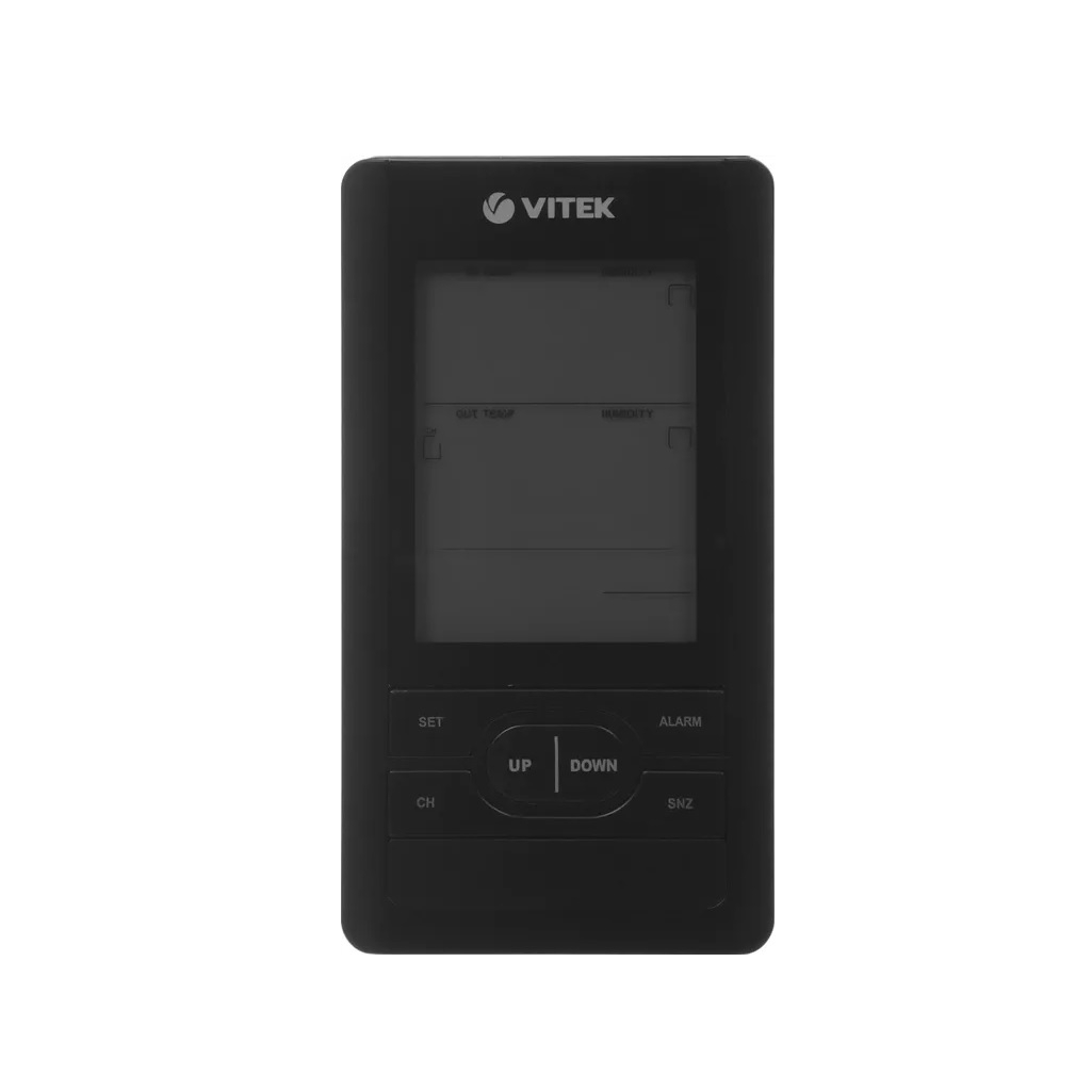 Метеостанция Vitek VT-3532, встроенные часы, индикация уровня заряда, черный
