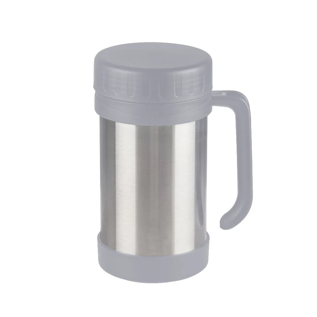 Термос Mallony Valente, широкое горло, ручка, серый, объем 0.5 л