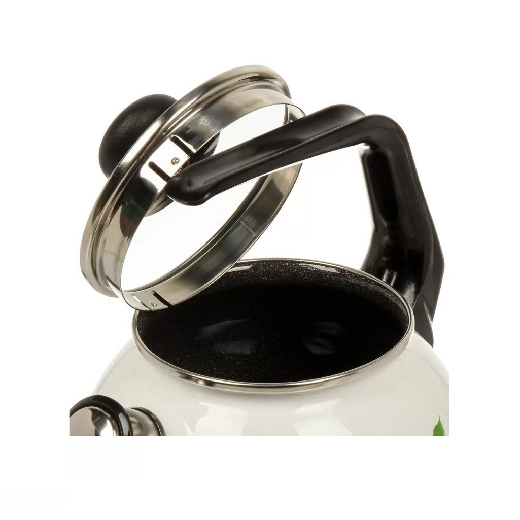 Чайник эмалированный СтальЭмаль, Лимон 506138, со свистком, ручка консольная, индукция, 2 л