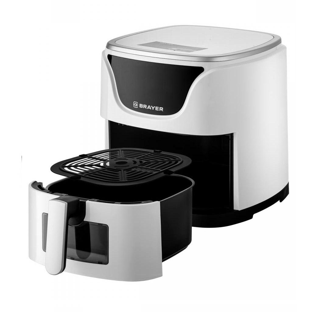 Аэрогриль Brayer BR2036WH, съемная решетка, таймер, LCD-дисплей, 7 программ, 5 л, 1500 Вт