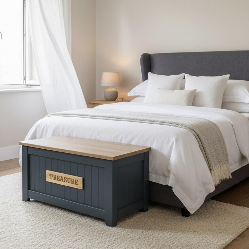 Сундук Treasure для хранения предметов, ЛДСП+МДФ, графит, 470х510х920 мм