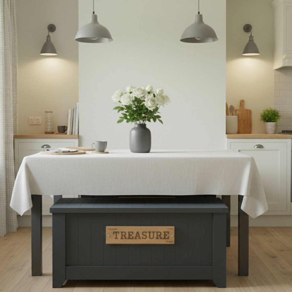 Сундук Treasure для хранения предметов, ЛДСП+МДФ, графит, 470х510х920 мм