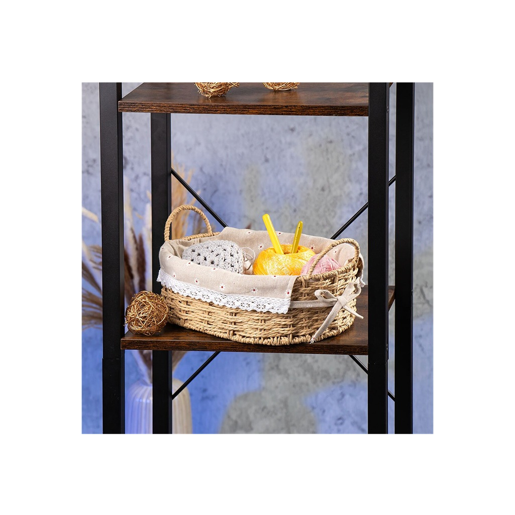 Корзина Y4-7647 плетёная, овальная с ручками, бежевая 10х21х30 см