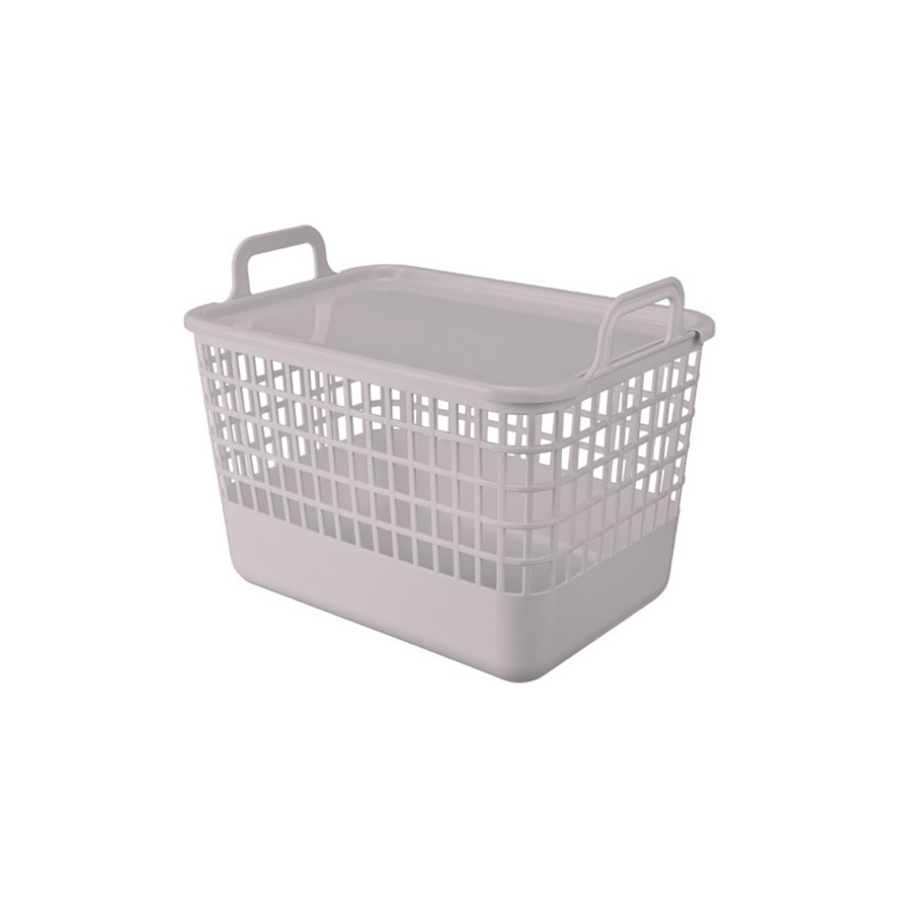 Корзина Econova Ково, с крышкой, 15 л, cветло-бежевый, 224х255х320 мм, 435218234