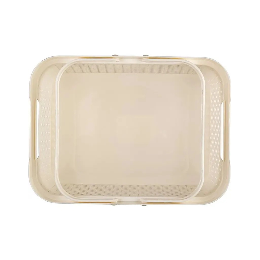 Корзинка для хранения с ручками Plast Team Stockholm, 5 л, молочный туман, PT500410048