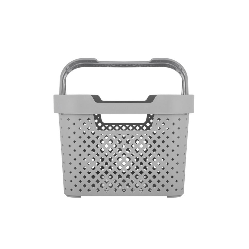 Корзина для хранения Plast Team Melange Stockholm, с ручками, серый шторм, 5 л