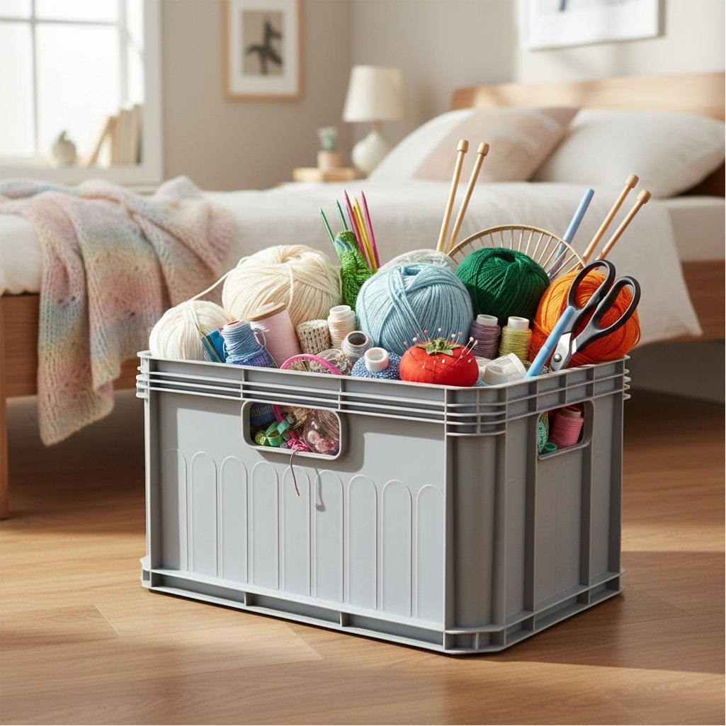 Ящик универсальный Бытпласт Евробокс, серый, 220х300х400 мм, 21.5 л