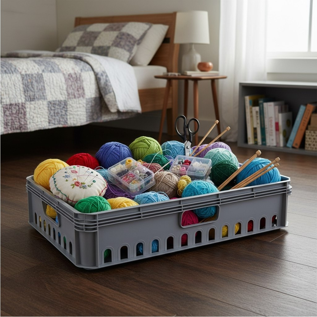 Ящик универсальный Бытпласт Евробокс, серый, 130х400х600 мм, 27 л