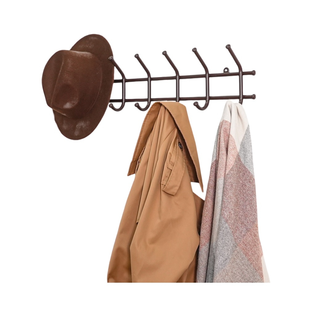 Вешалка настенная ЗМИ Норма 7, 7 крючков, металл, коричневая, 80х168х705 мм