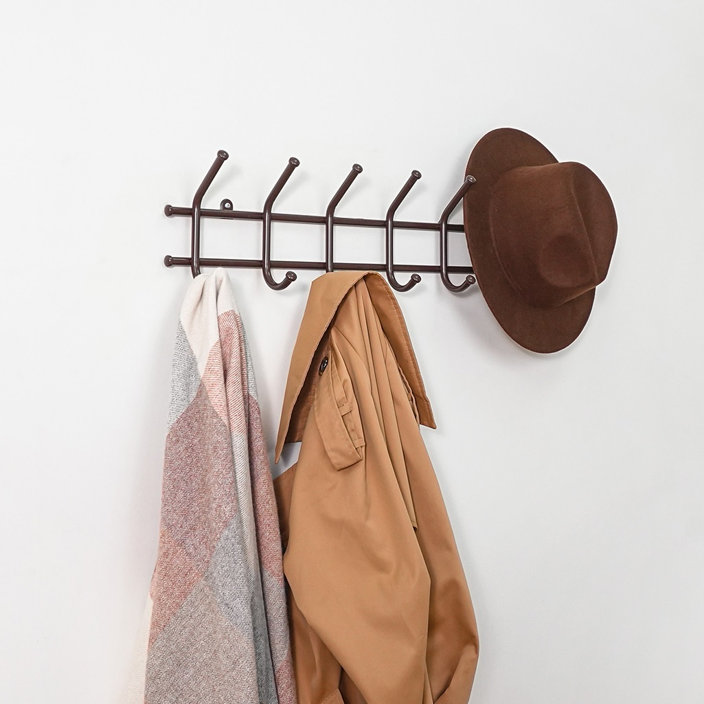 Вешалка настенная ЗМИ Норма 7, 7 крючков, металл, коричневая, 80х168х705 мм