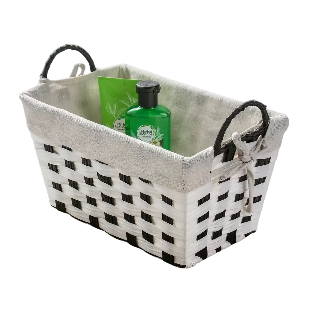 Корзина прямоугольная Y4-9668, плетеная, текстильная вкладка, 170х200х310 мм
