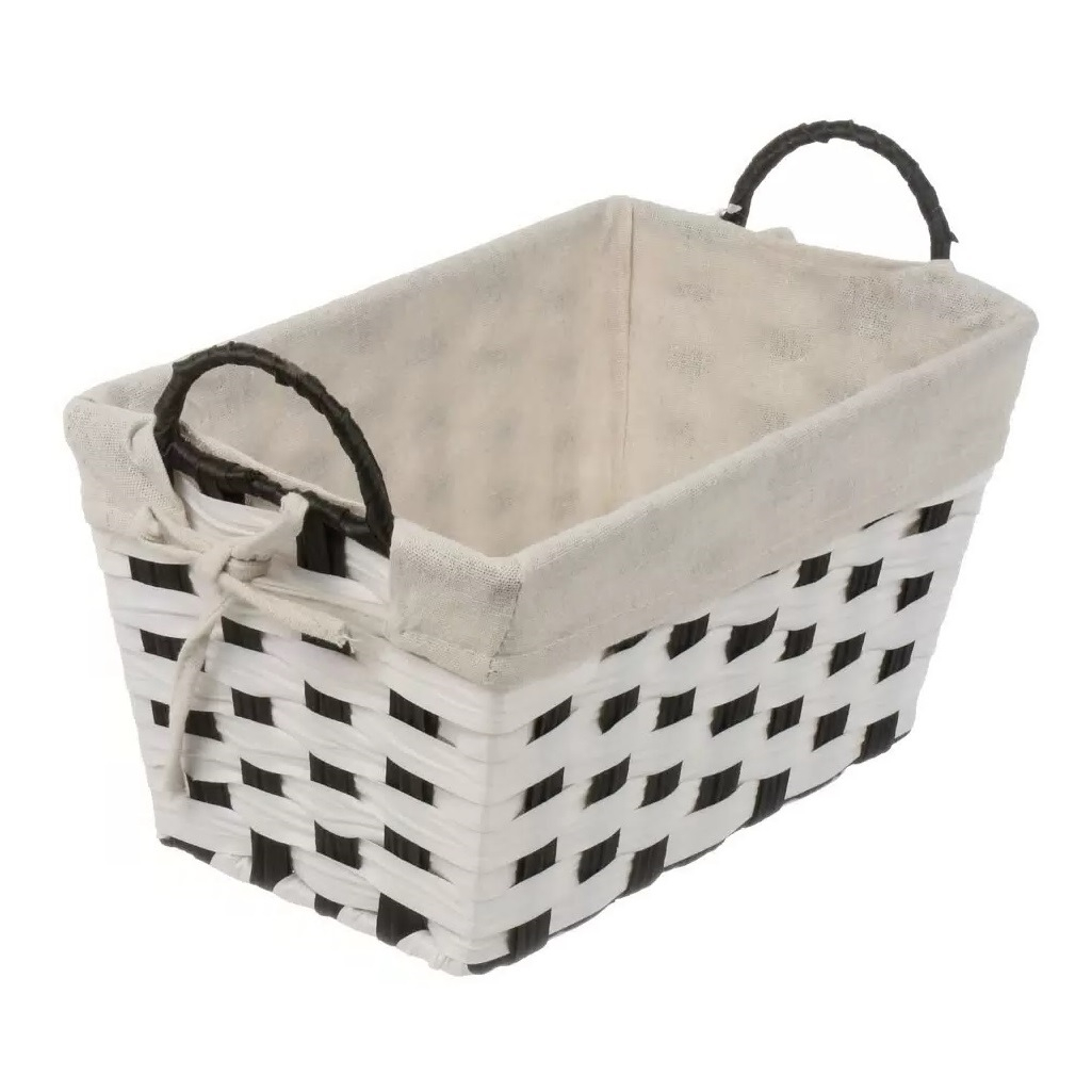 Корзина прямоугольная Y4-9668, плетеная, текстильная вкладка, 170х200х310 мм