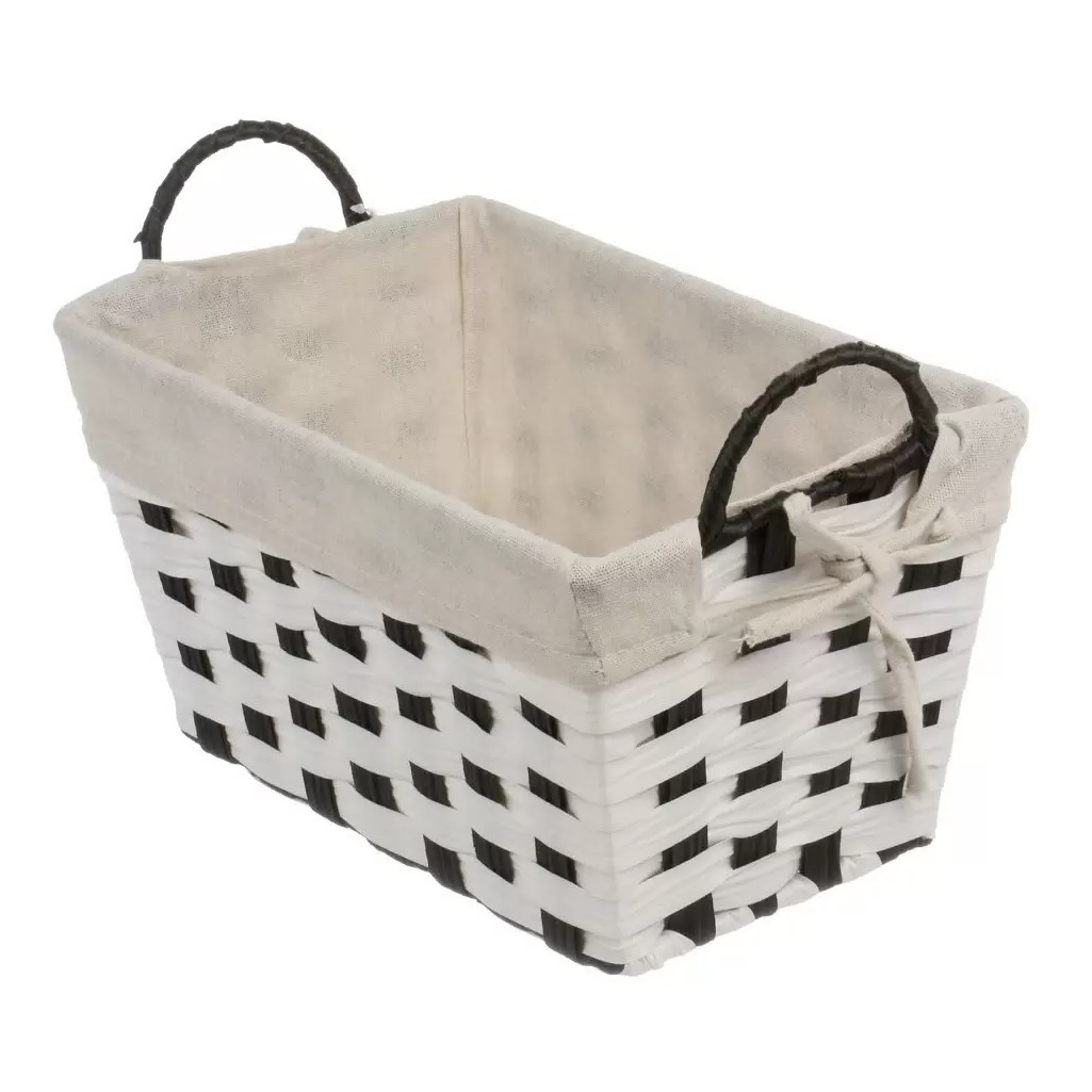 Корзина прямоугольная Y4-9668, плетеная, текстильная вкладка, 170х200х310 мм
