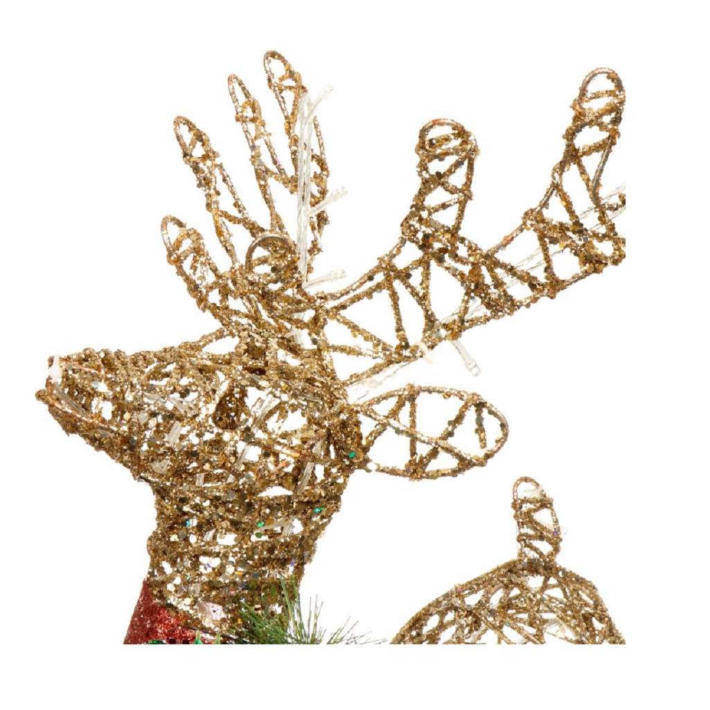 Фигурка декоративная Олень с санями, 100 LED, 220В, 60 см, золото Y4-4118