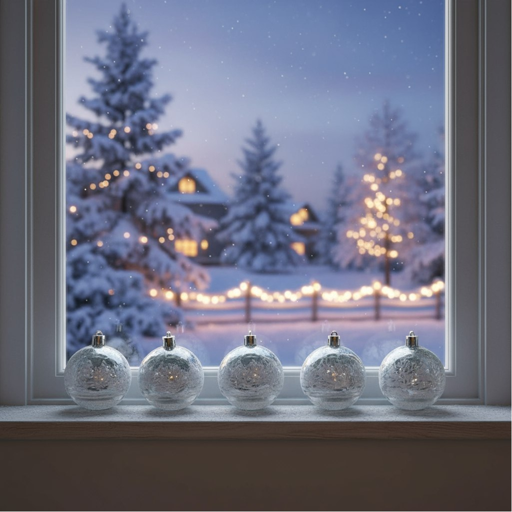 Набор шаров Изморозь, Зимний лес 2131338, пластик, диаметр 6 см, в упаковке 6 штук