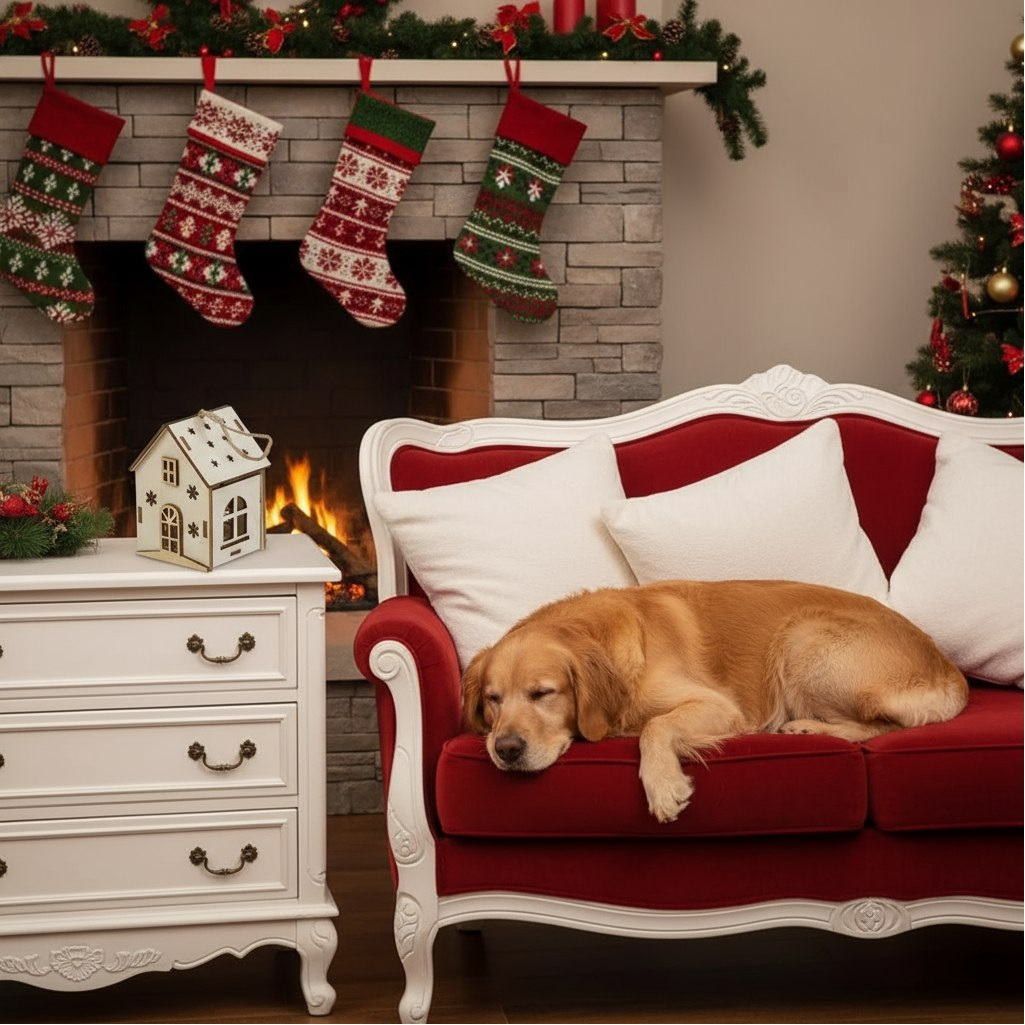 Украшение елочное Y4-8481, МДФ, Эко коллекция, Домик, бежевый, 6x8.5 см