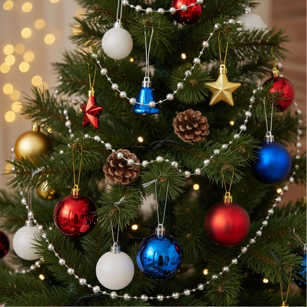 Бусы новогодние Капли росы, Y4-9348, для декора интерьера, серебро, длина 1500 см