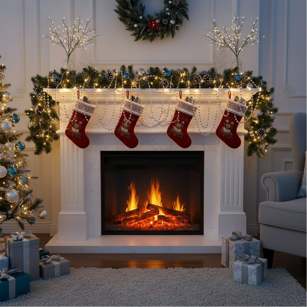 Бусы новогодние Капли росы, Y4-9348, для декора интерьера, серебро, длина 1500 см