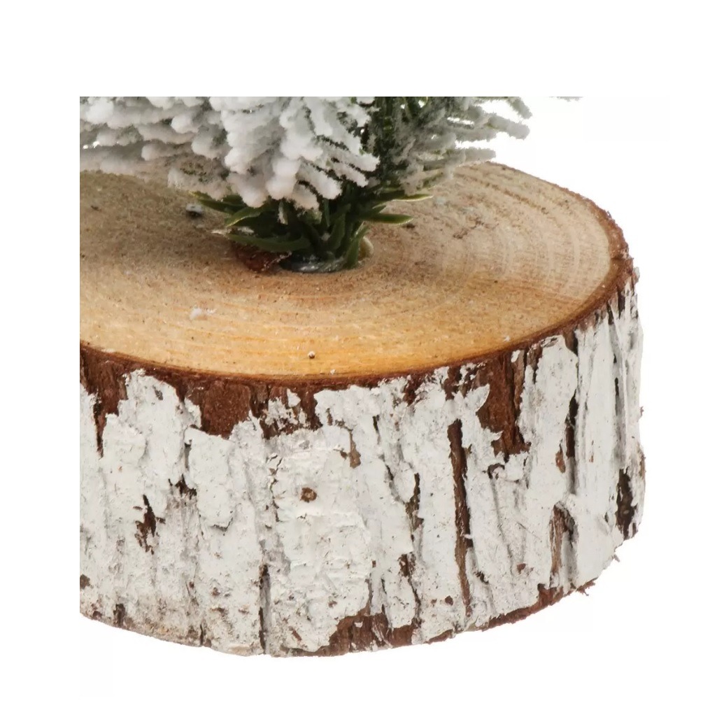 Елка новогодняя Y4-9421, настольная, ель, хвоя литая, заснеженная, белая, высота 33 см