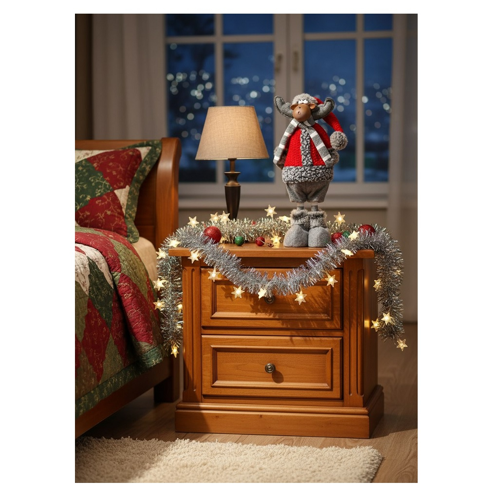 Кукла интерьерная Simaland 2315144, текстильная Лосик в красной шубке и колпаке, 34 см