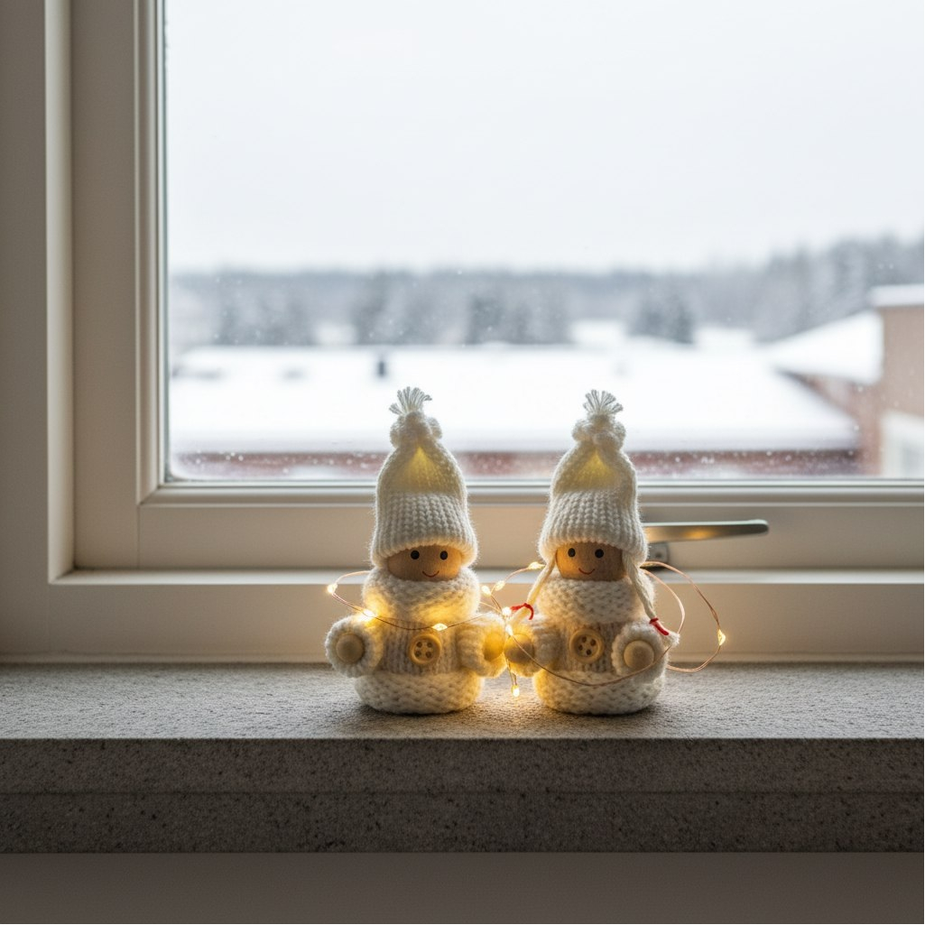 Игрушка елочная Лесная мастерская Счастливый малыш 3584586, дерево и текстиль, белая, 6 см