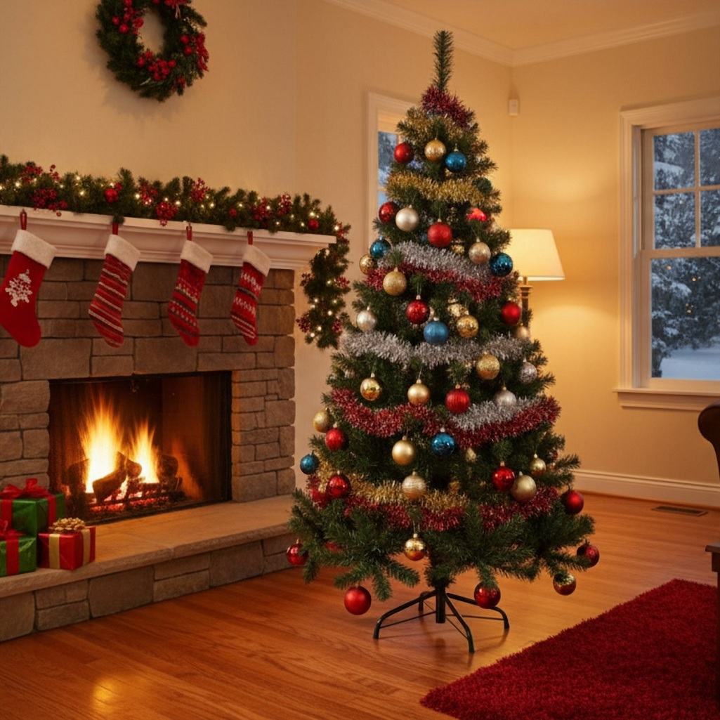 Ель декоративная Зимнее Волшебство, 280 веток, зеленая, высота 150 см