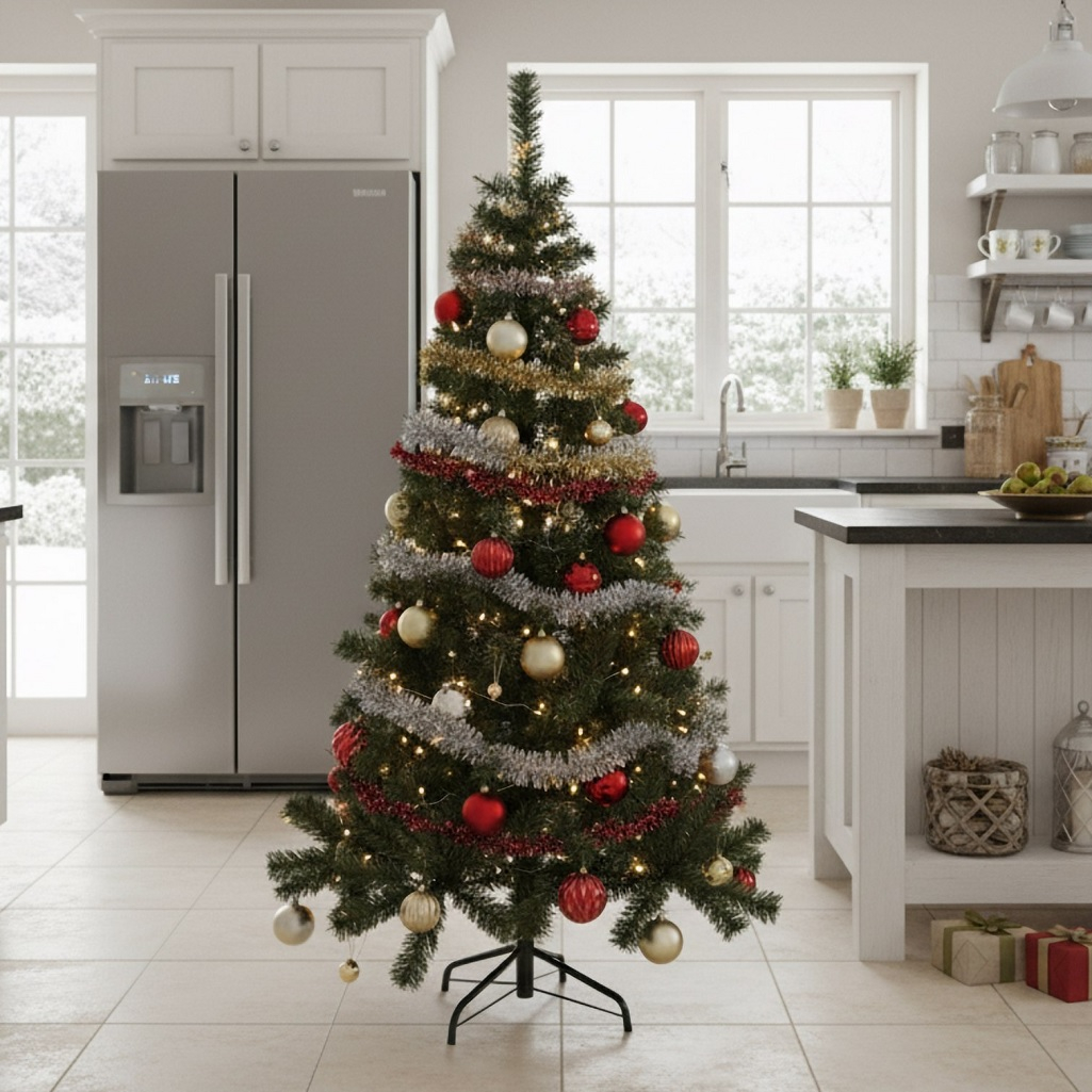 Ель декоративная Зимнее Волшебство, 280 веток, зеленая, высота 150 см