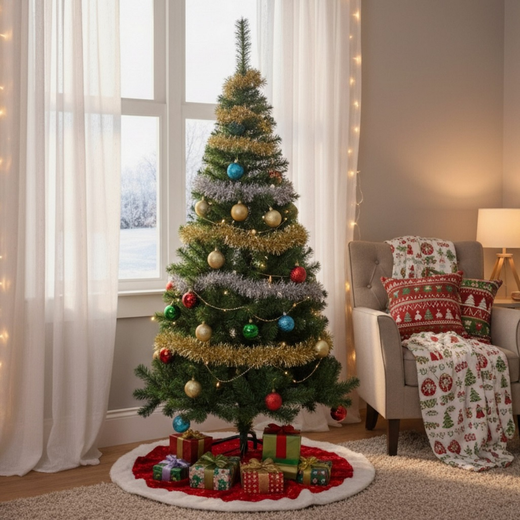 Ель декоративная Зимнее Волшебство, 280 веток, зеленая, высота 150 см