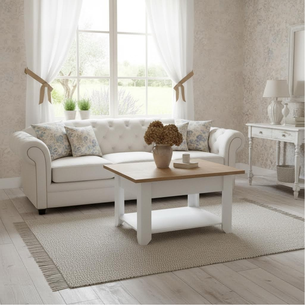 Столик журнальный Прованс, ЛДСП, МДФ, для гостиной, 480х650х650 мм